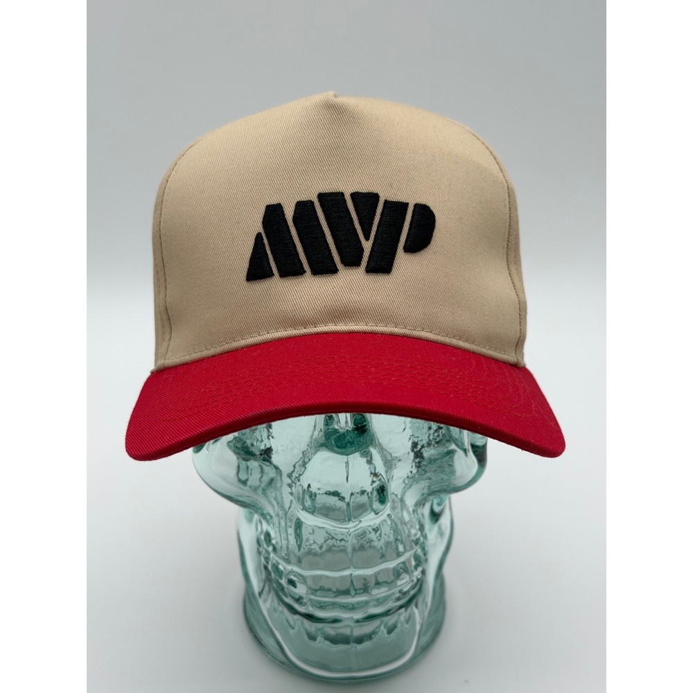 Netflix MVP Jake Paul Tan Red Snapback Cap Raised Embroidery Promo Trucker Hat